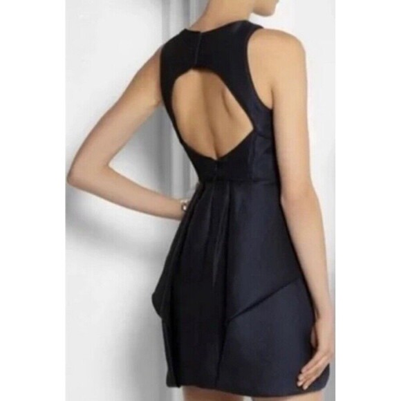 Tibi Simina Fit & Flare Quilted Sleeveless Mini Dress Blue 6 - Picture 3 of 5